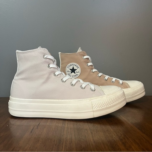 Converse CTAS Hi Lift Tri-Panel Hemp & Desert Sand Platform Sneakers - Picture 1 of 14